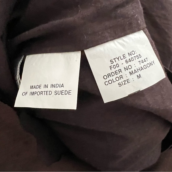 Brown Genuine Suede Leather Knee Length Lined Cutouts Skirt laser Size Medium - Picture 6 of 10